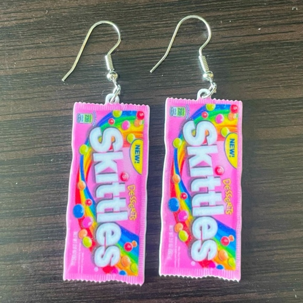 🆕 Skittles Pink Candy Earrings